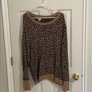 Leopard Print Tunic Sweater